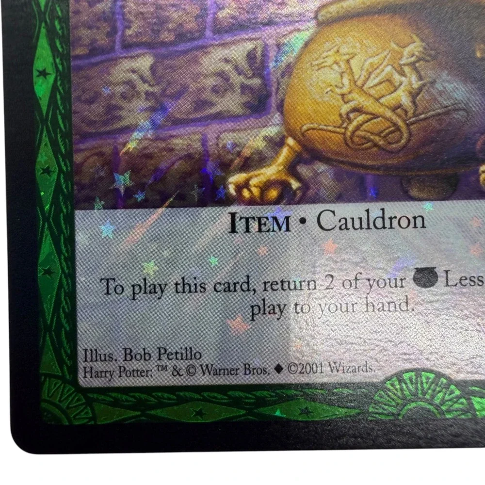 Harry Potter TCG Gold Cauldron 7/80 Quidditch Cup Rare Holofoil Card 2001 Vtg